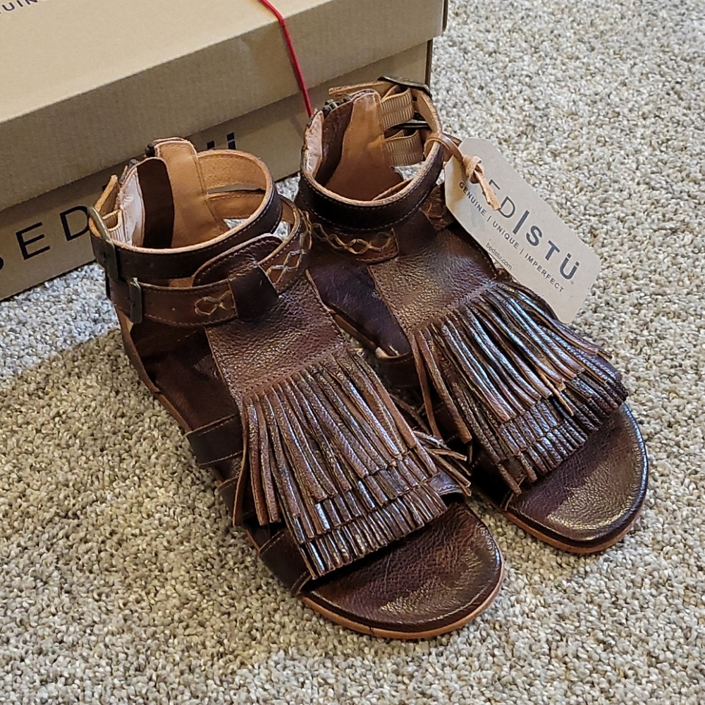 Bed Stu  Alena Rustic Brown Fringe Sandal